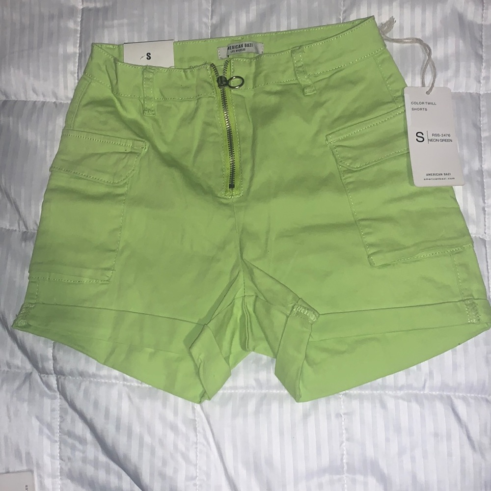 Women Neon Green Shorts
